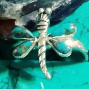 NWT-MOJAVE BLUE TURQUOISE STERLING RING. 10&11
